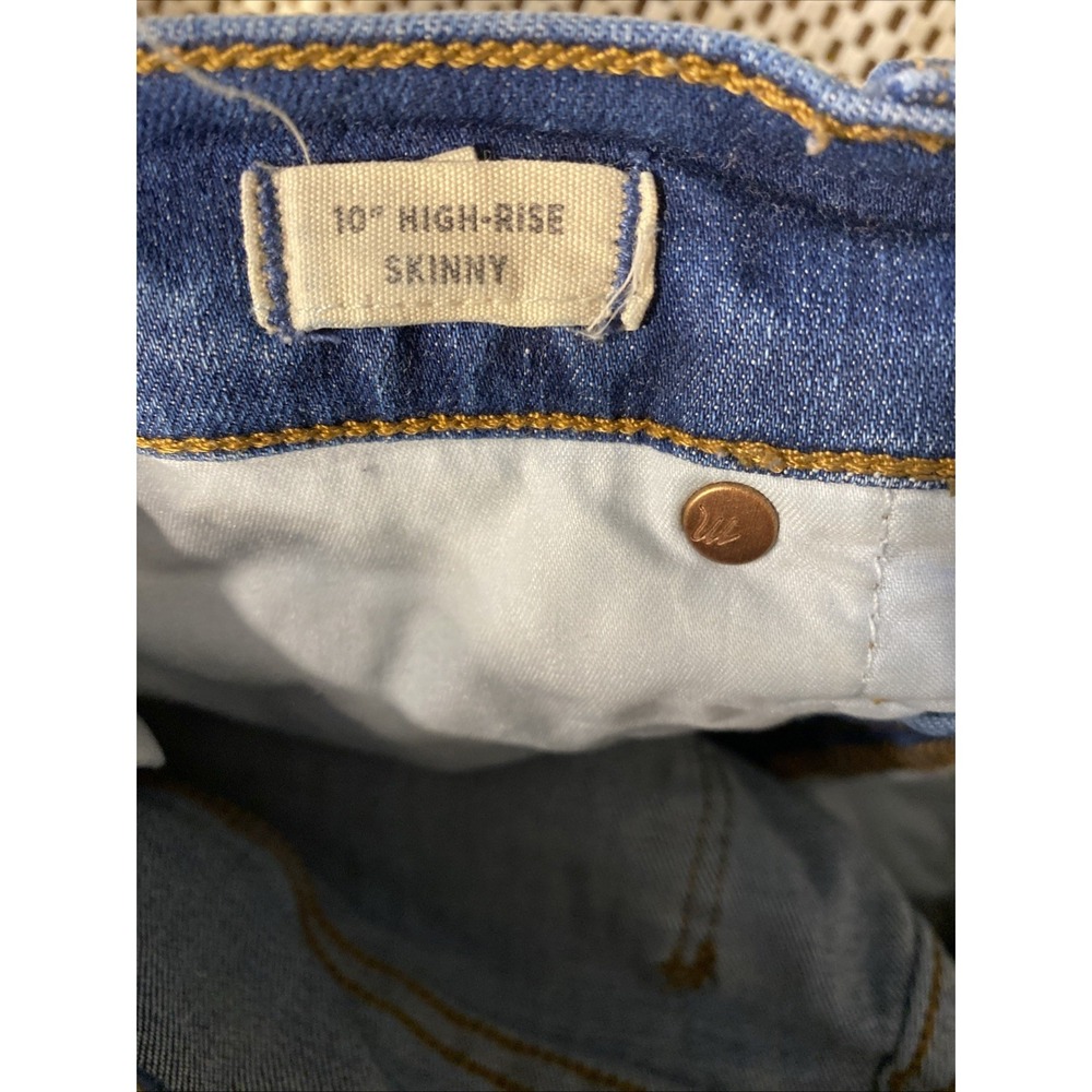 Madewell Button Fly 10" High Rise Skinny Jean Women Sz 27 Medium Wash Distressed - Picture 6 of 9